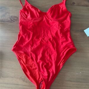 Good American Fiery Red Swimsuit NEVER WORN